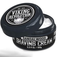 Viking Revolution Shaving Cream for Men - Sandalwood - 5.3 oz
