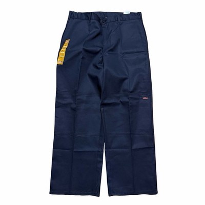 Mens Brand New Dickies Double Knees Loose Fit Workwear Black Pants Size 36x29
