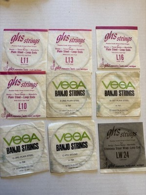 Vintage Banjo Strings Lot GHS Vega Martin Single Strings Replacement NOS