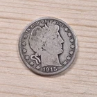 1915 Barber Half Dollar 90% Silver US Coin - Circulated Classic