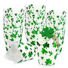 120Pcs St. Patrick's Day Tulip Cupcake Liners Green Foil Shamrock Muffin