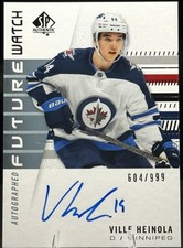 Ville Heinola 2020-21 SP Authentic #189 Future Watch Rookie Auto /999 - Jets RC!