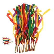 ORZIZRO Rainbow Dance Ribbons, 12PCS Rhythm Ribbon Streamers for Kids Childre...