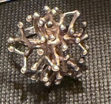 Artisan Sterling Silver 925  Ring Coral Reef size 6 Ocean Sea Nature