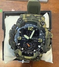 NIB Activa X Invicta BlackOps Digital Men's Watch 56mm Camo Green ACW1637-004