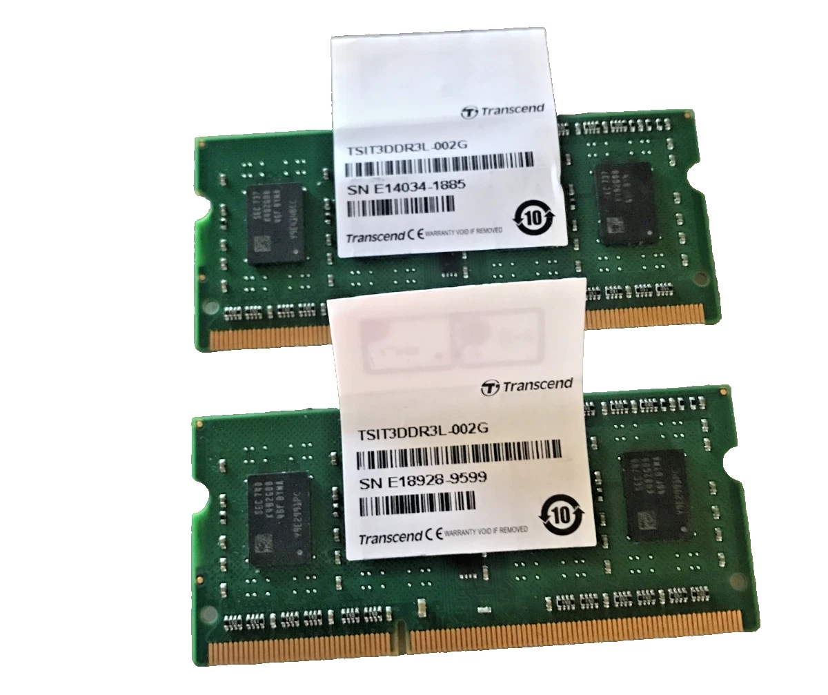 Barrettes Mémoire Transcend 8 Go (2x4 Go) – DDR3 PC3-10600 1333 MHz – Occasion