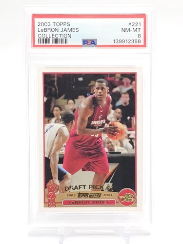 LEBRON JAMES 2003-04 TOPPS BASKETBALL #221 ROOKIE CAVALIERS PSA 8 Q0004
