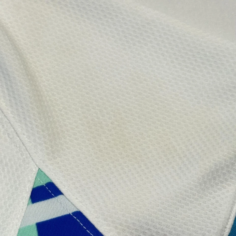 Camisa polo Callaway para mujer mediana blanca azul verde azulado rendimiento de golf manga corta Foto 3 de 4