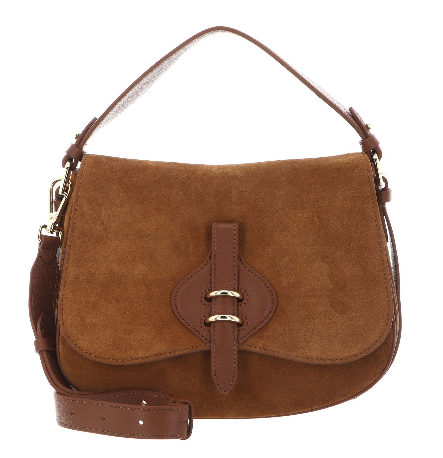 COCCINELLE Handbag Suede Leather / Micro Gra. Le. Cognac / Cognac