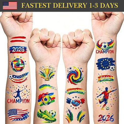 2026 Soccer Fan Temporary Tattoos Football Party Supplies Face Stickers