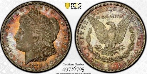 1879 S MORGAN DOLLAR PCGS MS66***PL OBV**GORGEOUS TONER**RAINBOW**PQ+  NR #76297