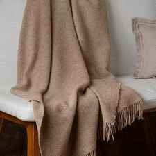 New With Tags Alicia Adams Alpaca Patmos Throw 51" x 71" Light Taupe MSRP: $495