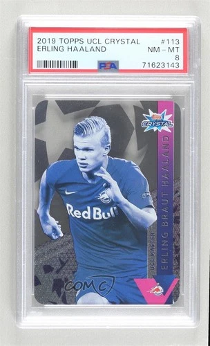 2019-20 Topps Crystal UCL Erling Haaland #113 PSA 8 Rookie RC