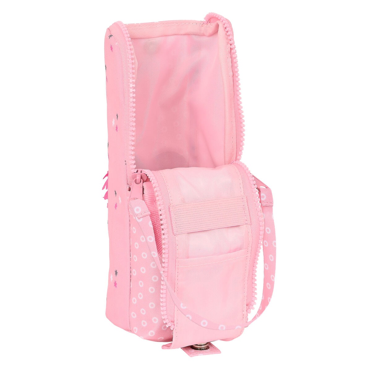 Safta Barbie Love - Trousse Double Compartiments Enfant Rose - Idéale École 21x6x8cm