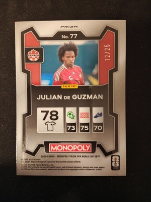 2026 Panini Monopoly Prizm Fifa World Cup Luxury Rings Gold /25