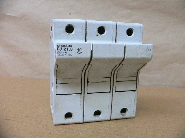 Entrelec Fj 21.3 30A 600V 3-Pole Class-J Fuse Holder Entrelec 30A 600V