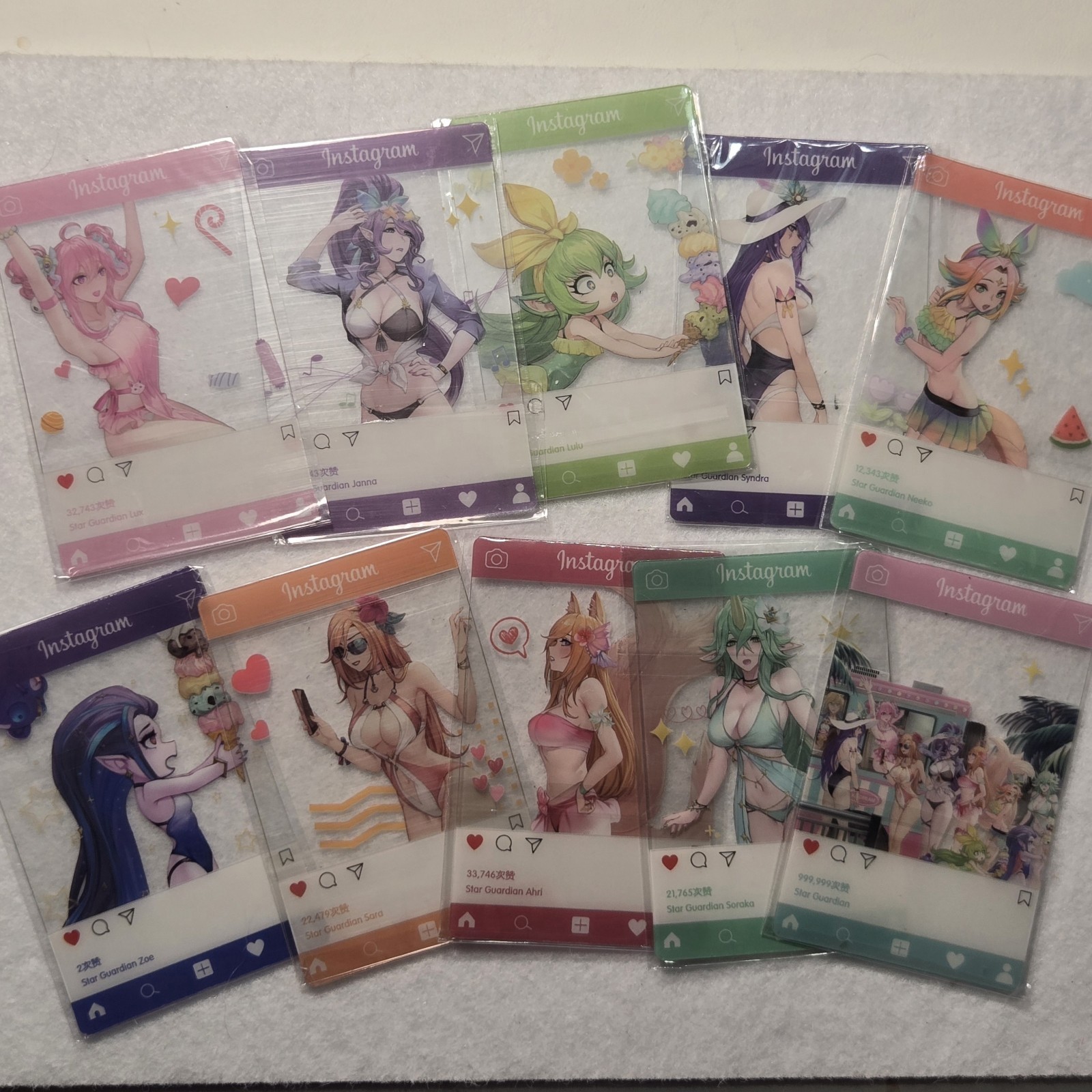 Tarjeta Star Guardian Ahri Soraka Neeko Lux Lulu Zoe Miss Fortune Syndra Janna tarjeta