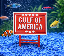 Gulf of America Aquarium Decor MAGA Make America Great Again Sign Decor for Fish