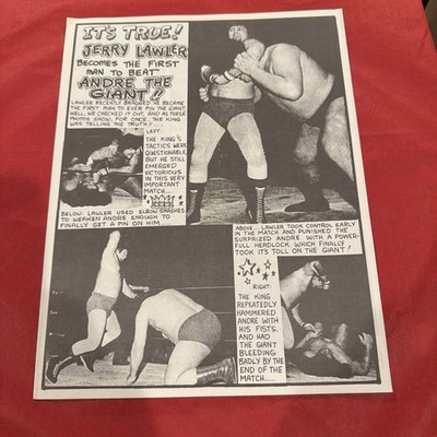 Vintage 1970s Memphis Wrestling Photo Magazine Lawler vs Andre Samoans Garvin