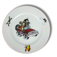 Thun Krtek Little Mole Plate 8" Porcelain Kids Dish Czech Cartoon