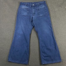 VTG Seafarer Jeans Mens 34x30 Bell Bottom Utility Trouser Pants Navy USN Sailor
