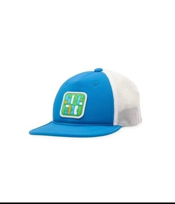 Speedo Kids Trucker Hat Blue Abstract Knit Lightweight Adjustable Snapback NEW