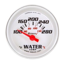Equus E8262 Water Temp Gauge 2 In. 100-280 F 90 Degree Sweep Electric