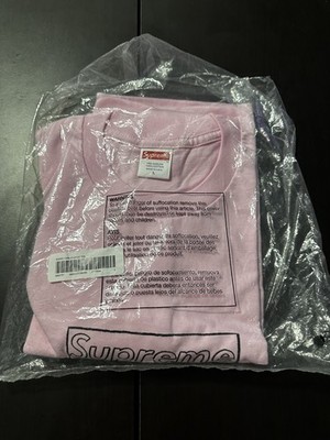 Supreme KAWS Chalk Logo Tee Light Pink SS21 Size Large - Brand New Sealed