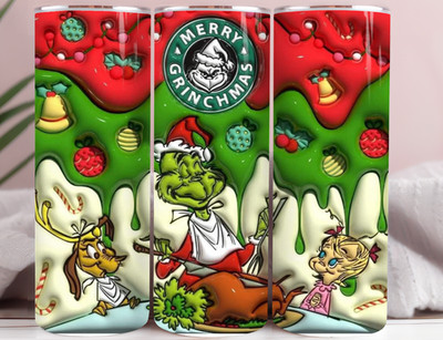 Mean Green Holiday Spirit 20oz Stainless Steel Tumbler Funny Christmas Cup