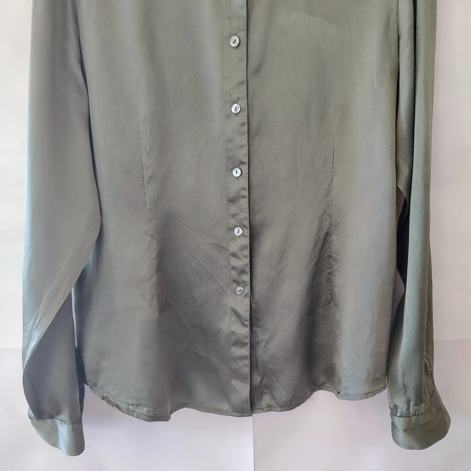 Blusa Valerie Stevens Pura Seda Para Mujer Talla 16 Terrosa Tranquila Lujo Hada Grunge Foto 3 de 4