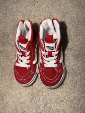 Vans Sk8-Hi Toddler High Top Sneakers Red White Size 6.5