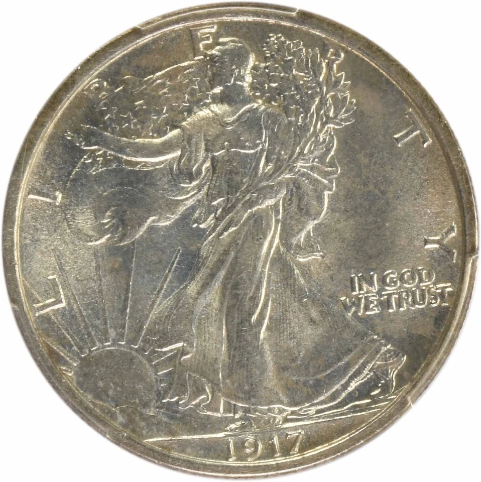 1917 Walking Liberty Silver Half Dollar MS64 PCGS - Image 3 of 4