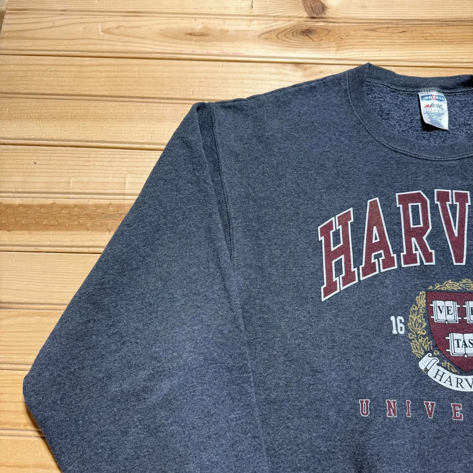 Sudadera Pullover Vintage Años 90 Harvard University Crest Polar Cuello Redondo - Grande Foto 3 de 4