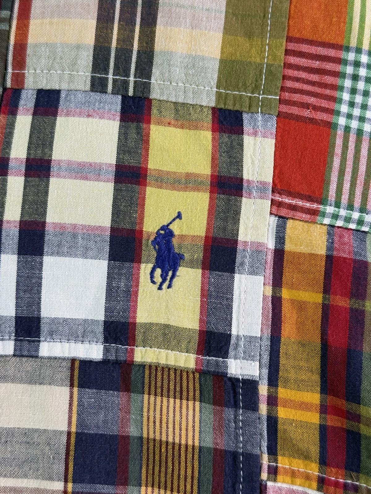 Ralph Lauren Multicolor Patchwork Madras Plaid Sh… - image 2