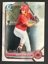 4 Card Lot 2022 Bowman Chrome Prospects Braylin Minier BCP-93 Reds