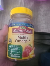 Nature Made Multi+ Omega-3 - 80 Fruit Flavor Gummies - Ex: Sep/2026