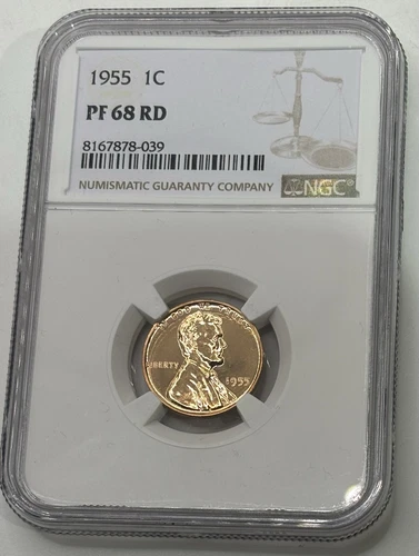 1955 1C Lincoln  Wheat Cent NGC PF 68 Rd #S71