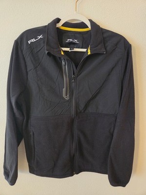 Men's Large Black RLX Ralph Lauren hybrid fleece full-zip jacket 