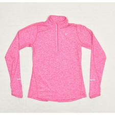 Nike Women's 1/4 Zip Pullover Sweatshirt Polyester Pink Size S Dri Fit Run