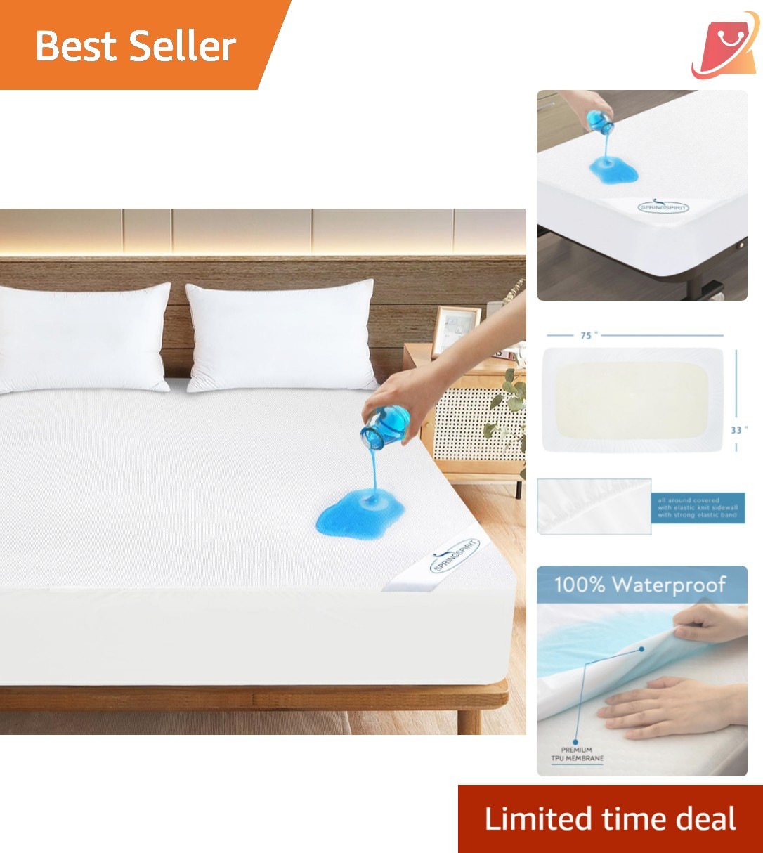 RV Mattress Protector Terry Waterproof Breathable Snug Fit 7