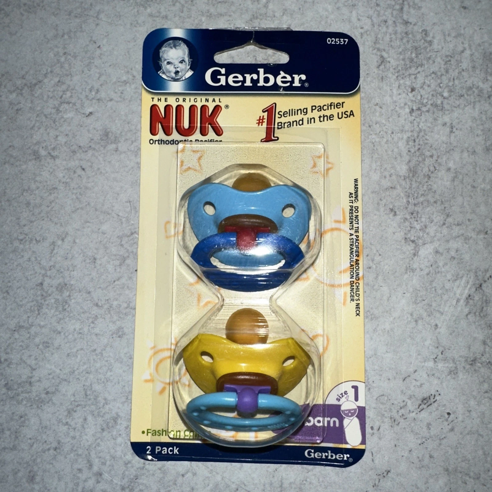2 Gerber NUK Orthodontic Latex Pacifiers Size 1 Blue Yellow Newborn
Opens in a new window or tab