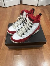 Air Jordan 9 Retro Gym Red White High Top Sneakers Grad School size 7 302370-160