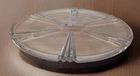 WMF 12" Lead Crystal Footed Cake Plate Flat Torte Platter Starburst Germany MCM
