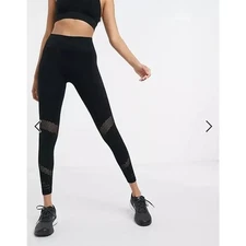 HIIT Womens Black Seamless Cut-Out Leggings Size Medium