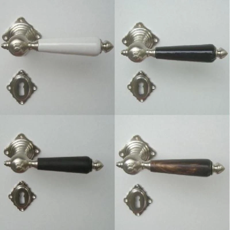 TUERKLINKEN-SHOP Jugendstil / Art-Deco Zimmertürklinken Nickel matt gebürstet 15-BB-NM