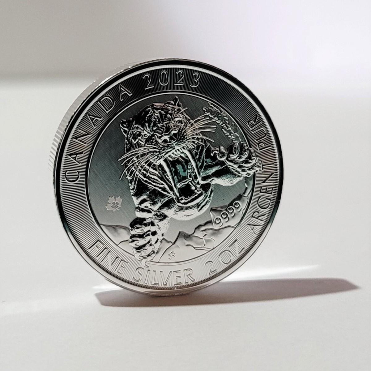 2 oz 2023 RCM Smilodon Sabre-Tooth Tiger Cat Canadian Mint