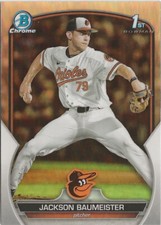 2023 Bowman Draft Chrome Jackson Baumeister Refractor SP RC Baltimore Orioles
