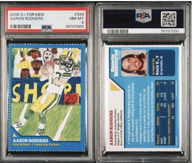 Aaron Rodgers RARE GB Packers POP 1/1 Sports Illustrated for Kids SI PSA 8 - Image 3 of 4