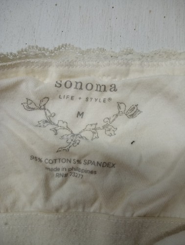 Sonoma Life + Style Womens Cream Lace Trim Cami Top Size M - Picture 4 of 5