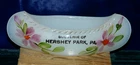 Antique Milk Glass Hershey Park , Pa. Souvenir Hand Painted Canoe